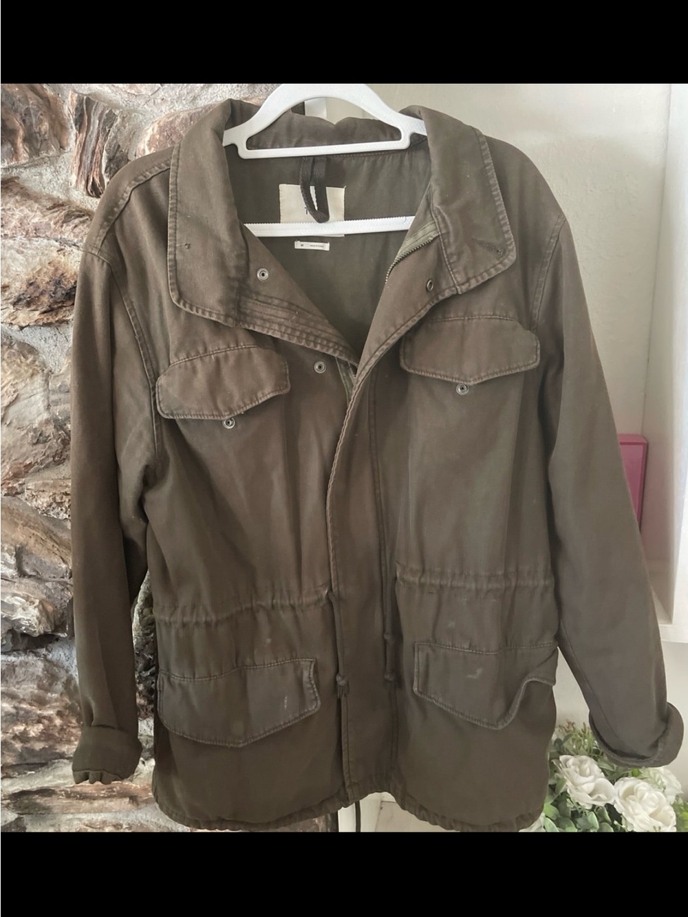 TNA Olive Utility Jacket with Flap Pockets